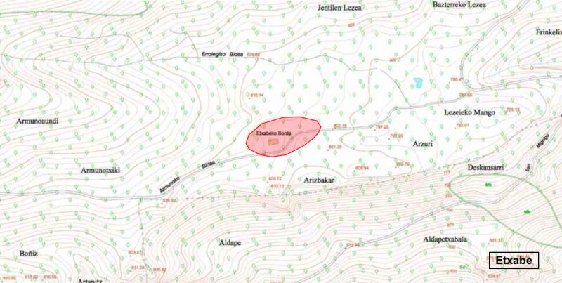 Etxabe en el mapa