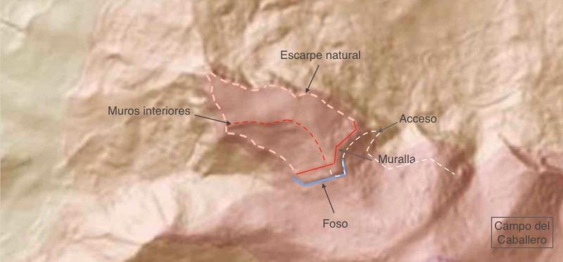 InterpretaciÃ³n del recinto sobre el mapa de relieve, SITNA