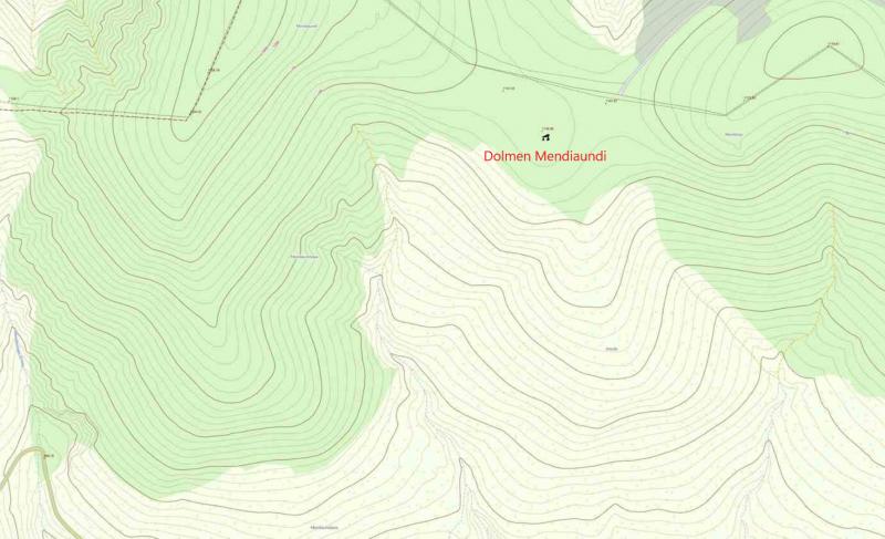 Dolmen de Mendiaundi en el mapa