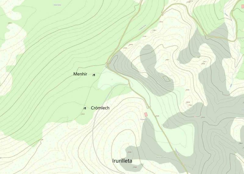 Cromlech de Irurilleta en el mapa (SITNA)