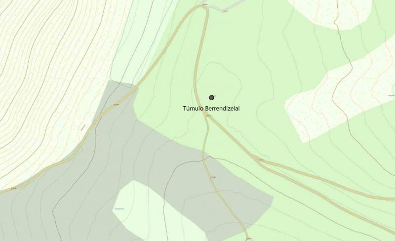 Túmulo Berrendizelai en el mapa (SITNA)