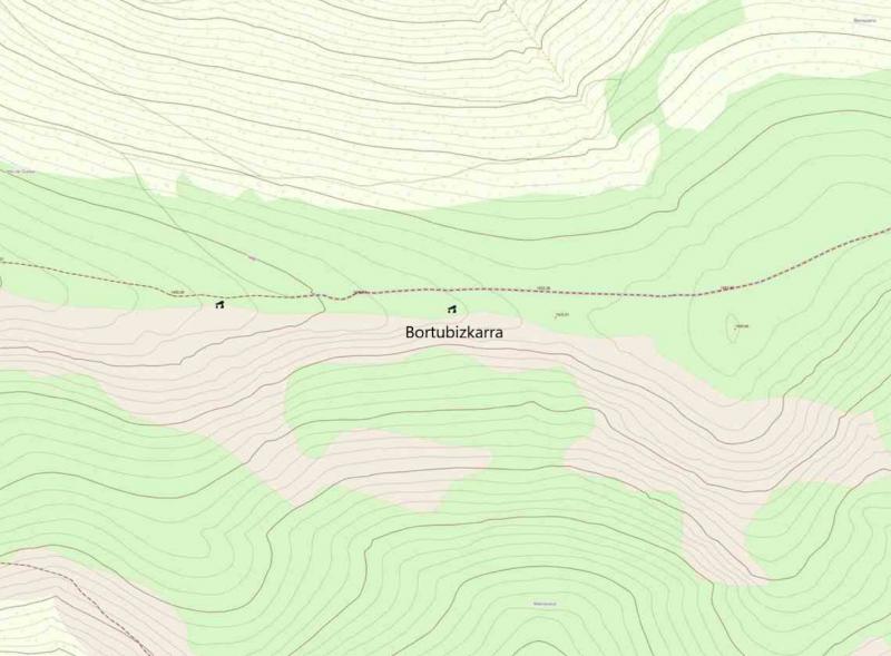 Dolmen de Bortubizkarra en el mapa (SITNA)
