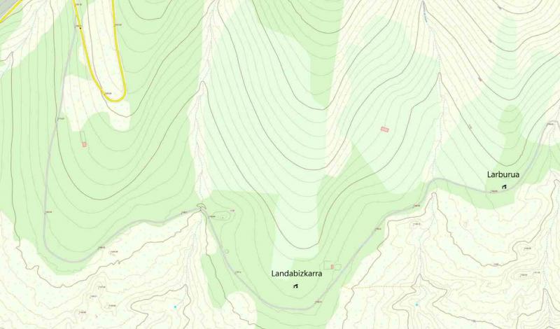 Dolmen Landabizkarra en el mapa (SITNA)
