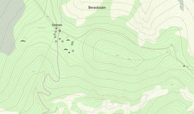 Mapa del collado de Beraskoain (SITNA)