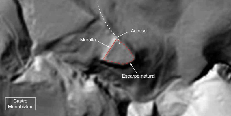 Imagen de Monubixkar en el mapa de relieve, SITNA