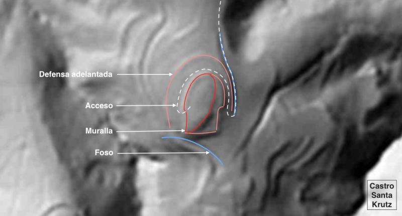 InterpretaciÃ³n del recinto sobre el mapa de relieve, SITNA