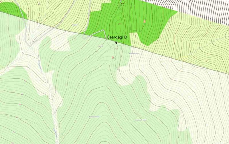 situación en el mapa del dolmen Beardegi(SITNA)