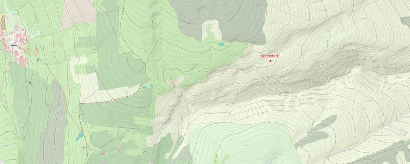 El dolmen de Komostarri en el mapa