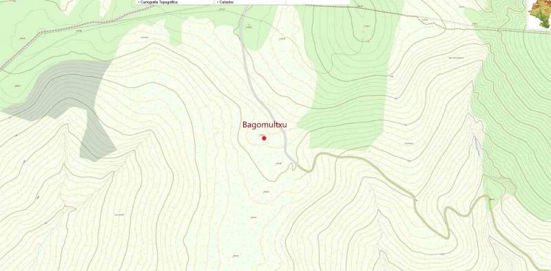 Localización del dolmen de Bagomultxu (SITNA)
